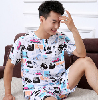Мъжка памучна пижама от две части в няколко модела