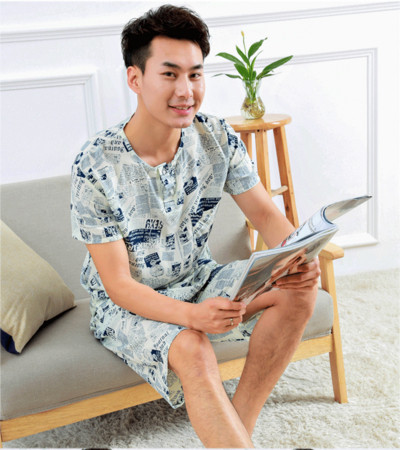 Мъжка памучна пижама от две части в няколко модела