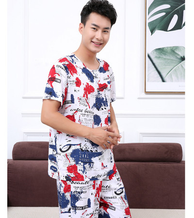 Мъжка памучна пижама от две части в няколко модела