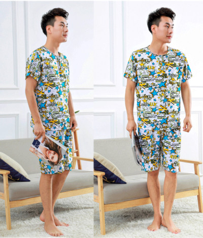 Мъжка памучна пижама от две части в няколко модела