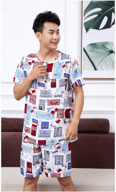 Мъжка памучна пижама от две части в няколко модела