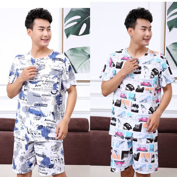 Мъжка памучна пижама от две части в няколко модела