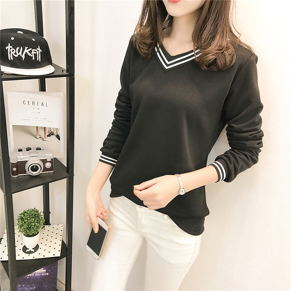 Дамска памучна блуза с дълъг ръкав в три цвята