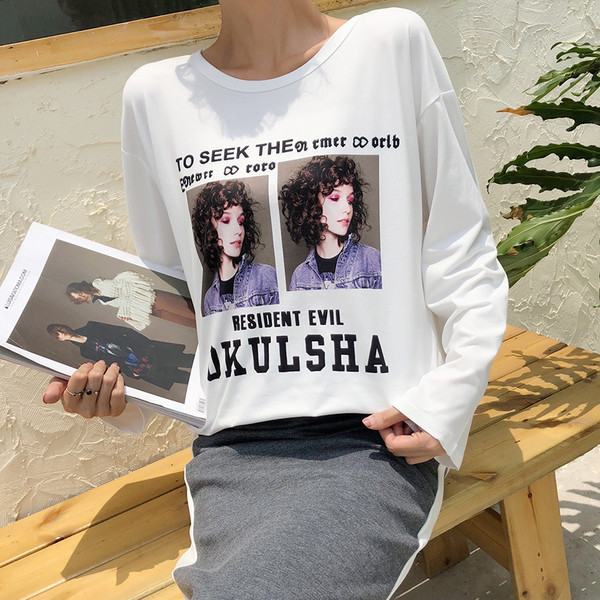 Γυναικεία καθημερινή  μπλούζα με μακρύ μανίκι και εφαρμογή