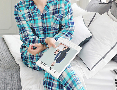 Мъжка пижама - горнище с щампа и дълъг панталон