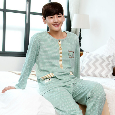 Мъжка пижама - горнище с щампа и дълъг панталон