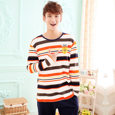 Мъжка пижама - горнище с щампа и дълъг панталон