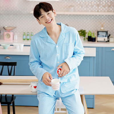 Мъжка пижама - горнище с щампа и дълъг панталон