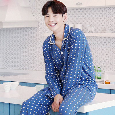 Мъжка пижама - горнище с щампа и дълъг панталон