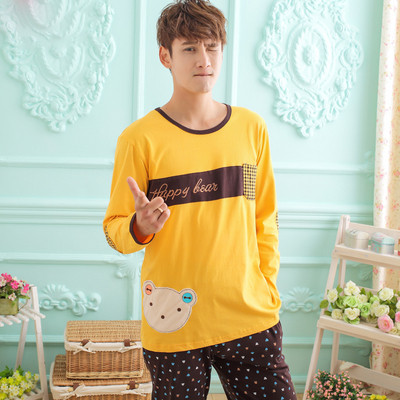 Мъжка пижама - горнище с щампа и дълъг панталон