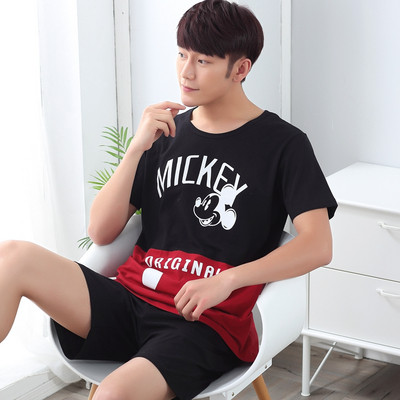 Мъжка пижама - тениска с щампа и шорти с щампа