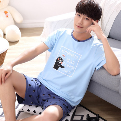 Мъжка пижама - тениска с щампа и шорти с щампа