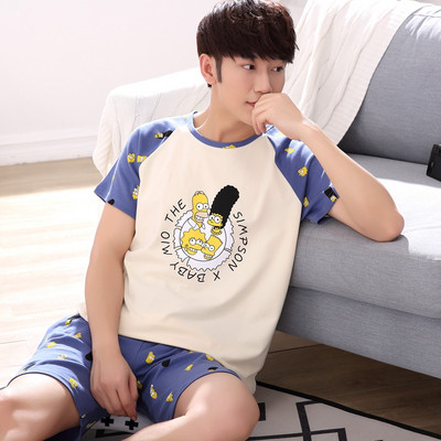 Мъжка пижама - тениска с щампа и шорти с щампа