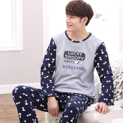 Мъжка пижама - блуза с дълъг ръкав и панталон с висока талия