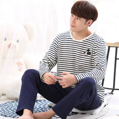 Мъжка пижама - блуза с дълъг ръкав и панталон с висока талия