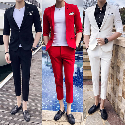 Sporty-elegant men`s suit in several colors in two parts - jacket and pants