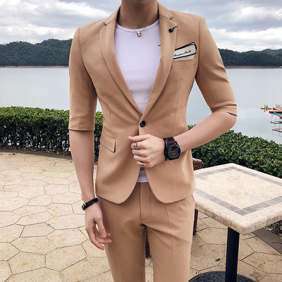 Спортно-елегантен мъжки костюм в няколко цвята от две части - сако и панталон