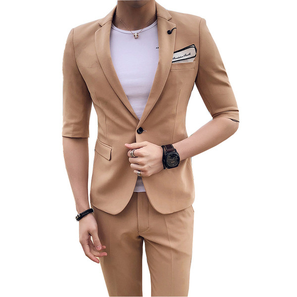 Спортно-елегантен мъжки костюм в няколко цвята от две части - сако и панталон