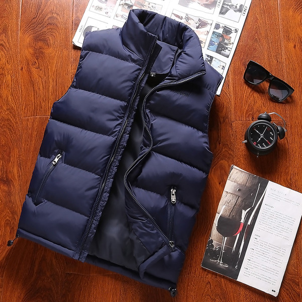 Vesta pentru barbati sport-casual cu guler in forma de O in mai multe culori