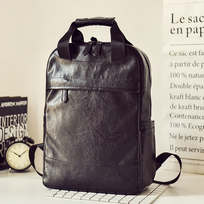 Öko bőrből készült férfi hátizsák fekete és barna színben