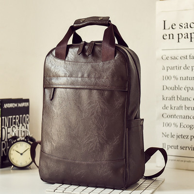 Öko bőrből készült férfi hátizsák fekete és barna színben