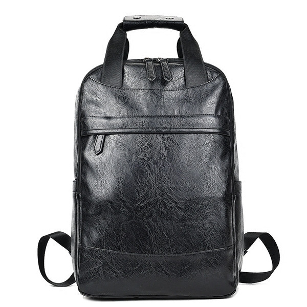 Öko bőrből készült férfi hátizsák fekete és barna színben