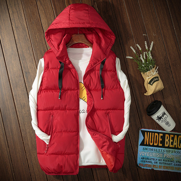 Модерен мъжки елек с качулка и джобове в няколко цвята