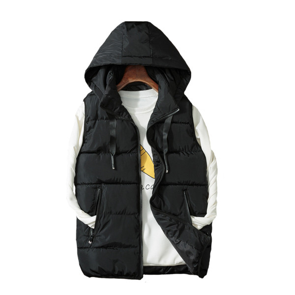 Модерен мъжки елек с качулка и джобове в няколко цвята