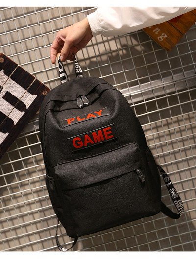 Мъжка раница в черен цвят с надпис