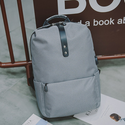 Удобна мъжка раница в черен, сив и син цвят