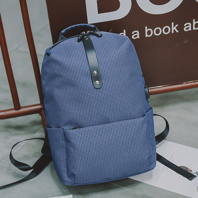 Удобна мъжка раница в черен, сив и син цвят