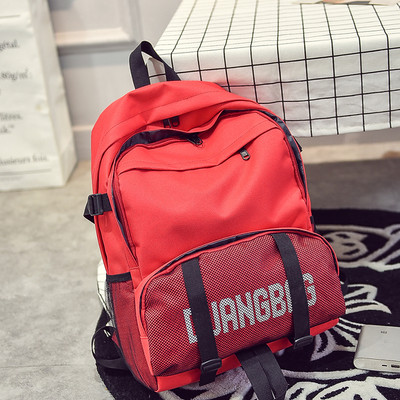 Мъжка ежедневна раница в черен и червен цвят с надпис