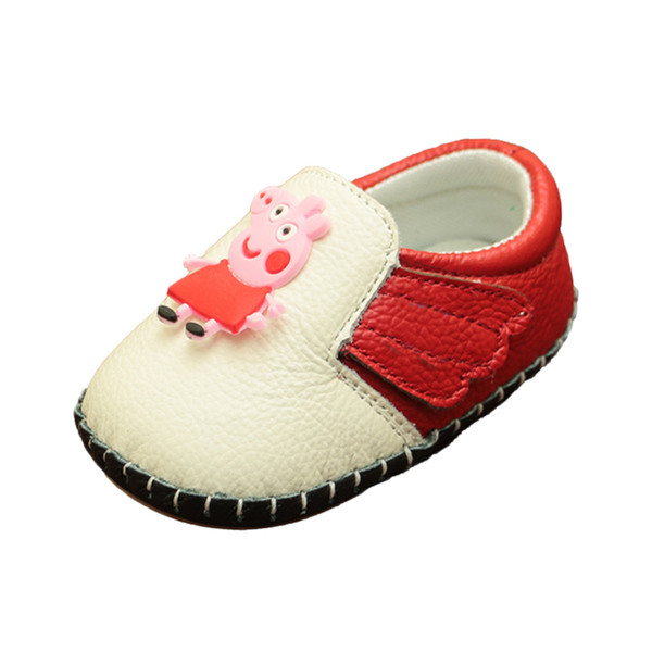 Бебешки обувки в два цвята с цветна апликация