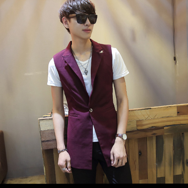 Мъжки втален елек  с V-образна яка в няколко цвята 