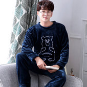 Мъжка плътна мека пижама с щампа в няколко модела