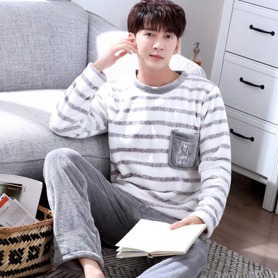 Мъжка плътна мека пижама с щампа в няколко модела