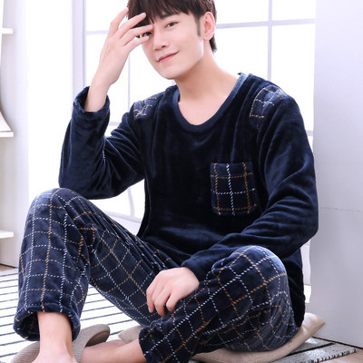 Мъжка плътна мека пижама с щампа в няколко модела