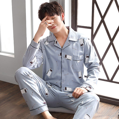 Мъжка памучна пижама от 2 части