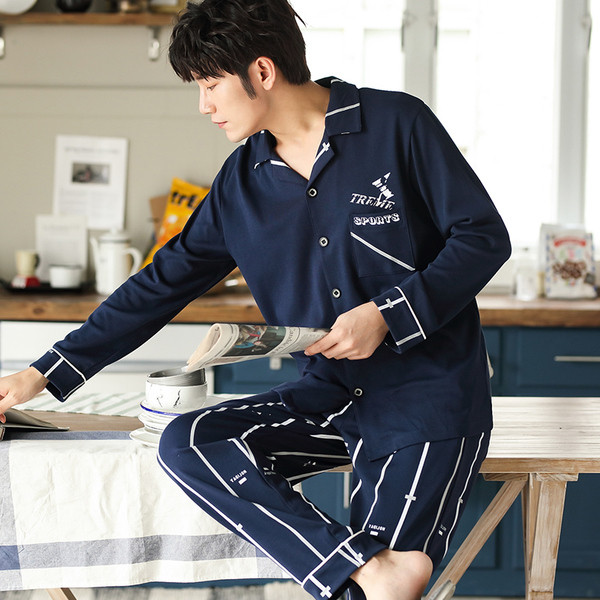 Мъжка памучна пижама от 2 части