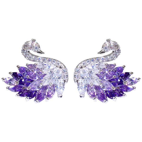 Модерни дамски обеци в три цвята - Лебед