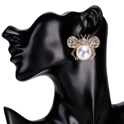 Cercei casual dama cu pietre decorative si perle