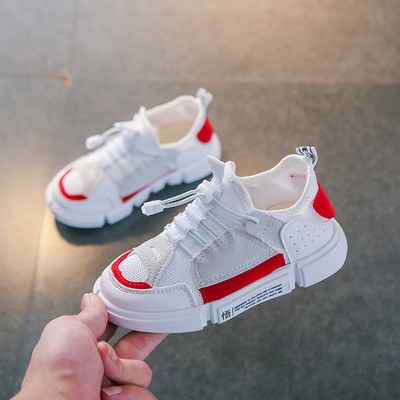 Tenisi moderni pentru copii cu element din piele intoarsa in mai multe culori