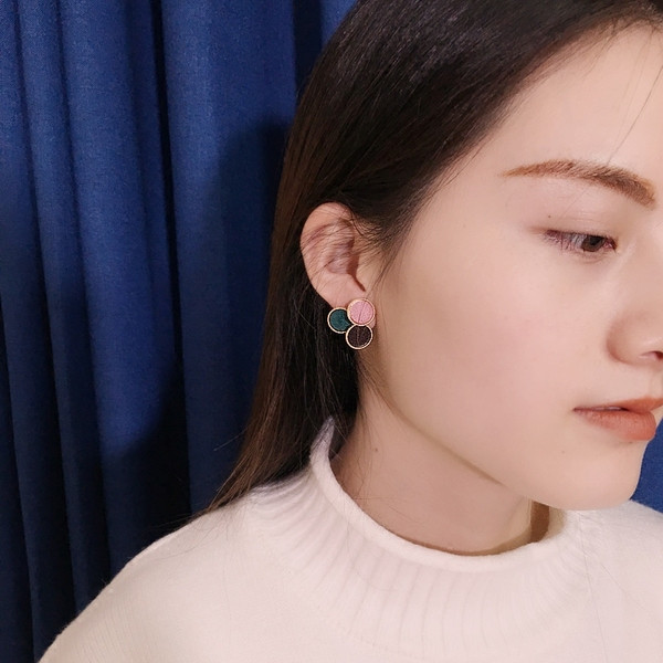 Cercei casual dama in doua culori