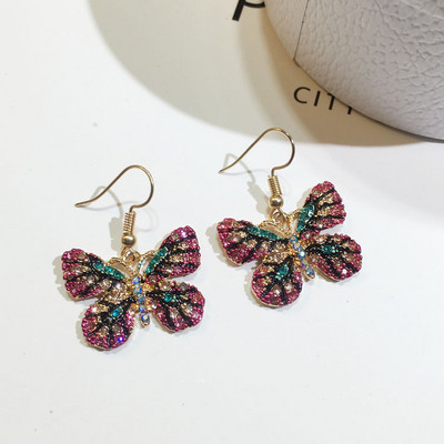 Cercei de dama colorati in forma de fluture