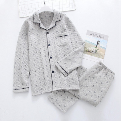 Férfi vastag kétrészes pizsama két színben