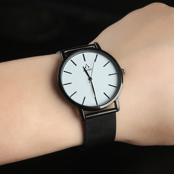 Ceas de zi cu zi pentru bărbați, rezistent la apă, în alb și negru