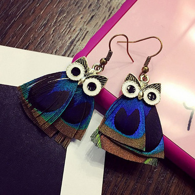 Modern női fülbevaló bagoly alakú