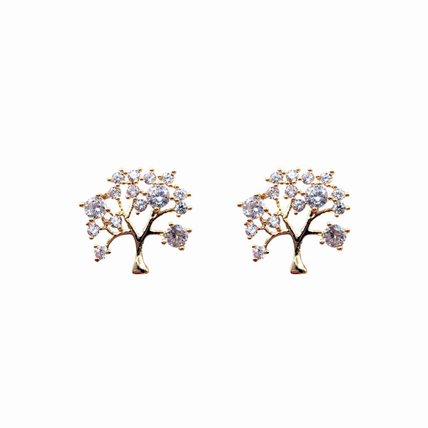 Cercei delicati de dama cu pietre decorative din aur si argint