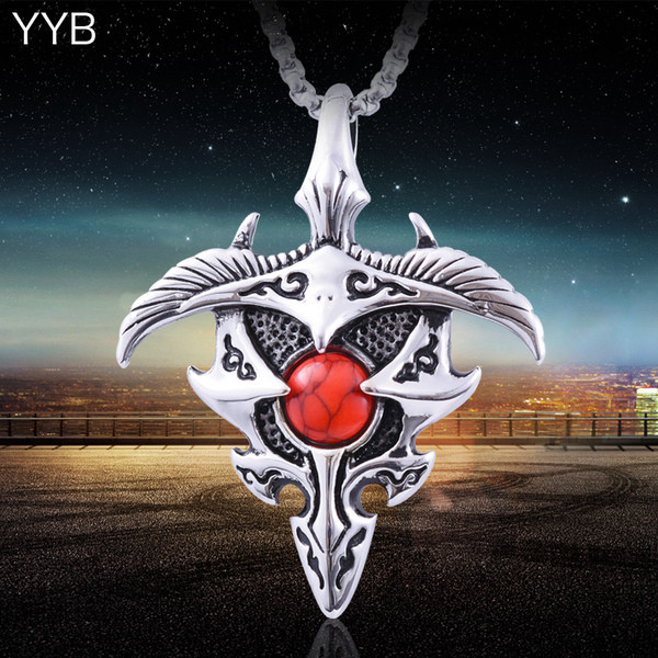 Férfi nyaklánc színes kövekkel