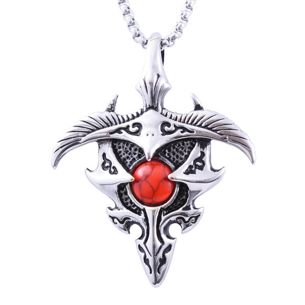 Férfi nyaklánc színes kövekkel